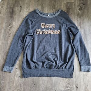 Charcoal Merry Christmas Women's Crew Neck Sweater
